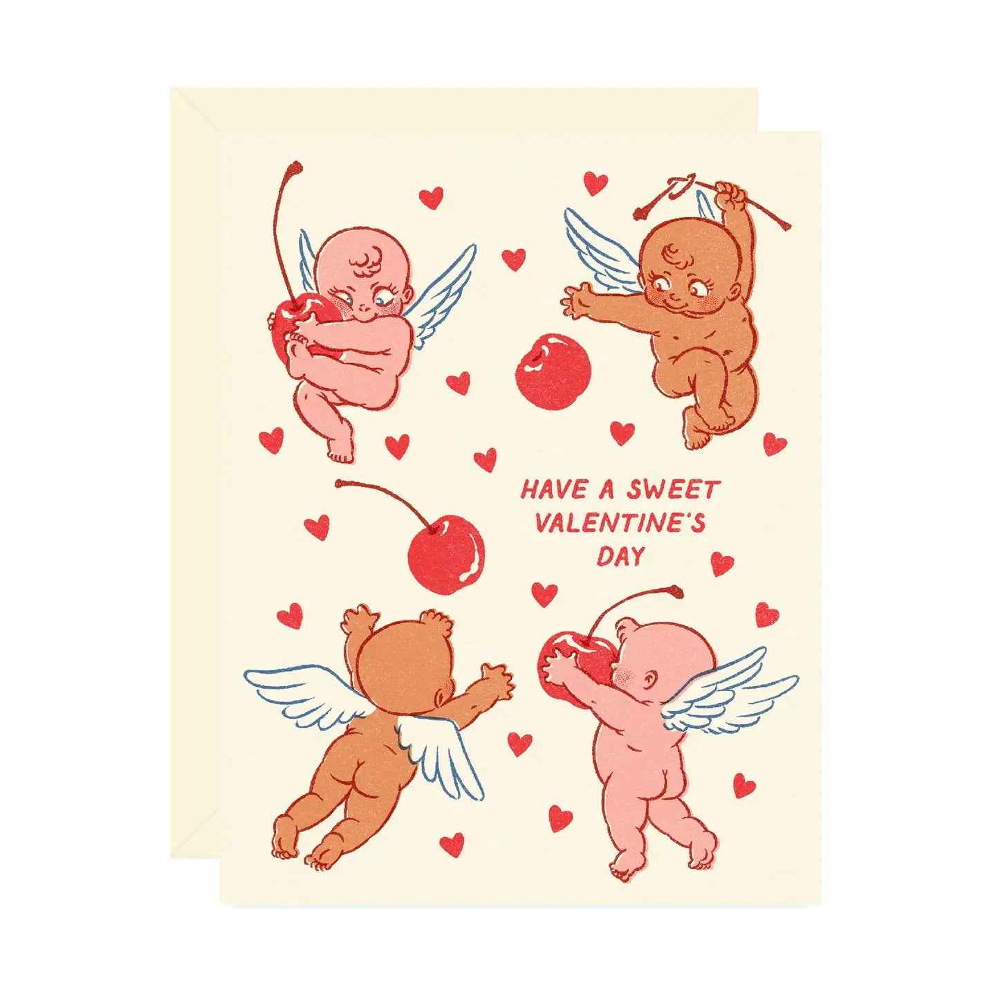 Sweet Valentine Cherubs Greeting Card