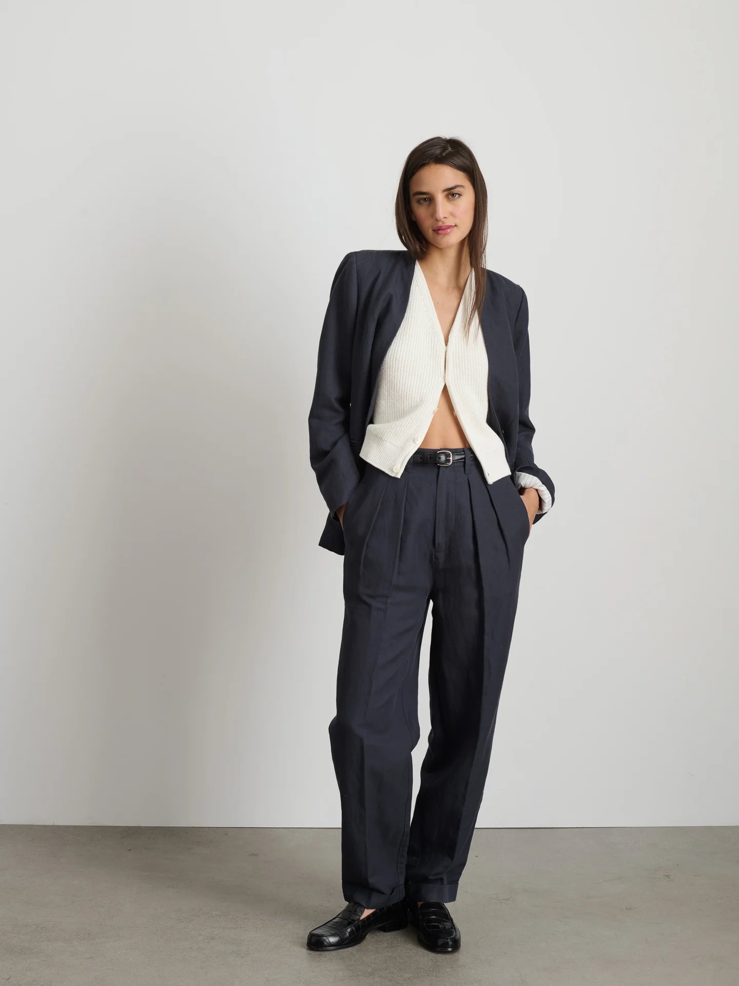 Double Pleat Pant in Twill