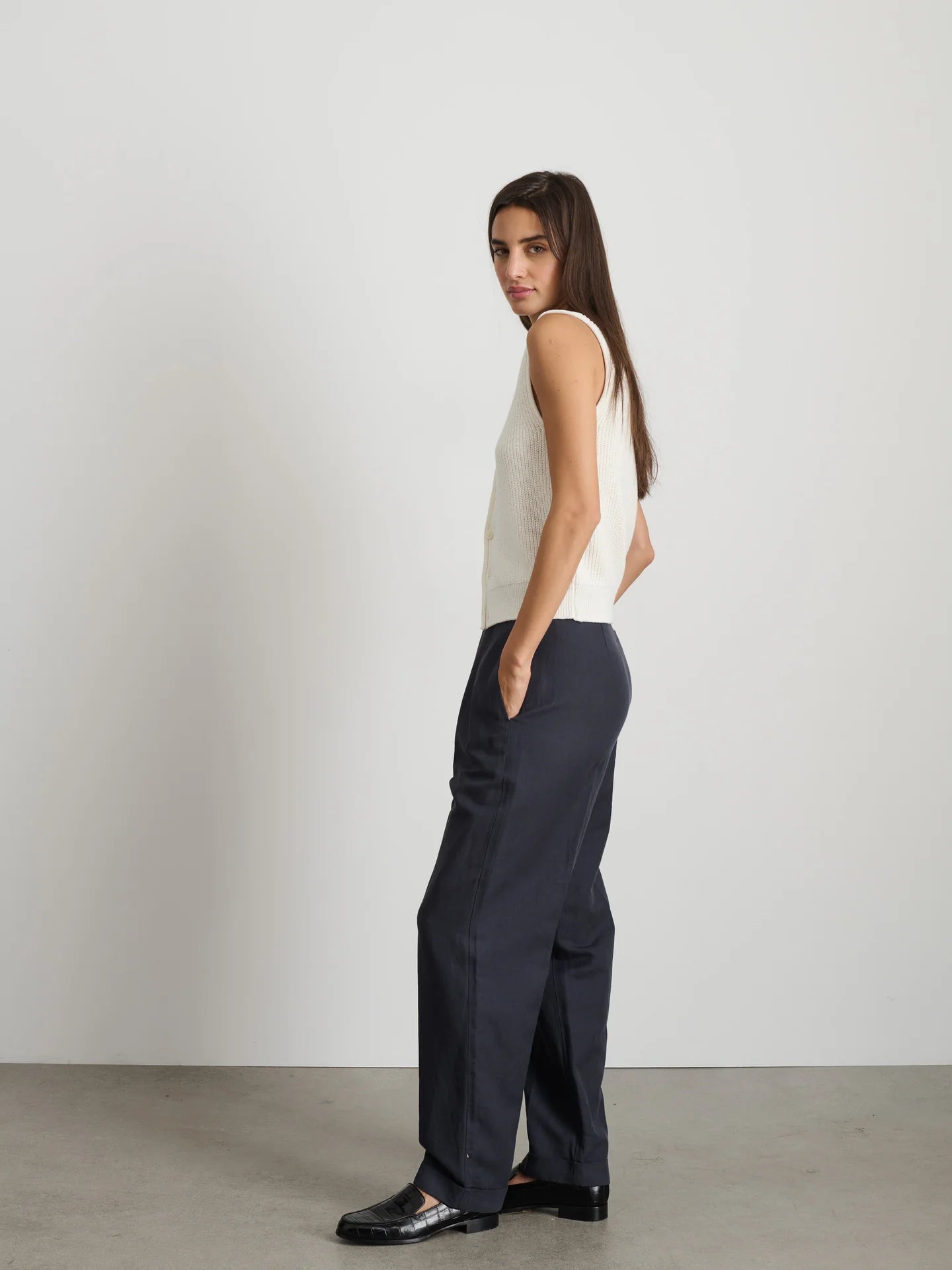 Double Pleat Pant in Twill