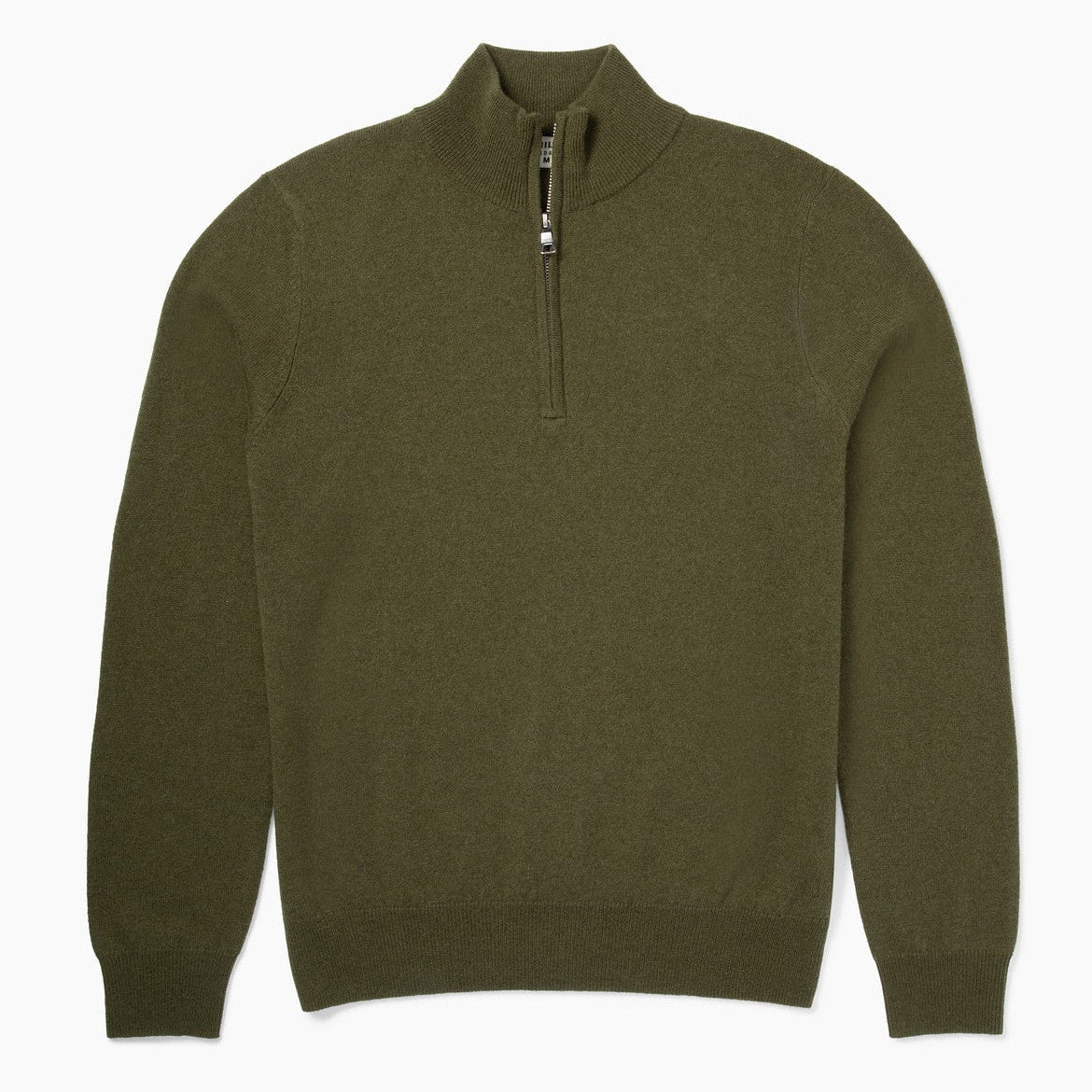 The Hudson 1/4 Zip Sweater in Merino Cashmere - Loden