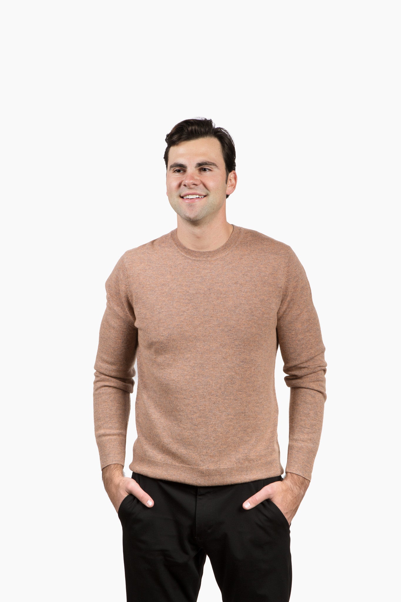 The Garrison Crewneck Sweater in Merino Cashmere - Autumn Heather