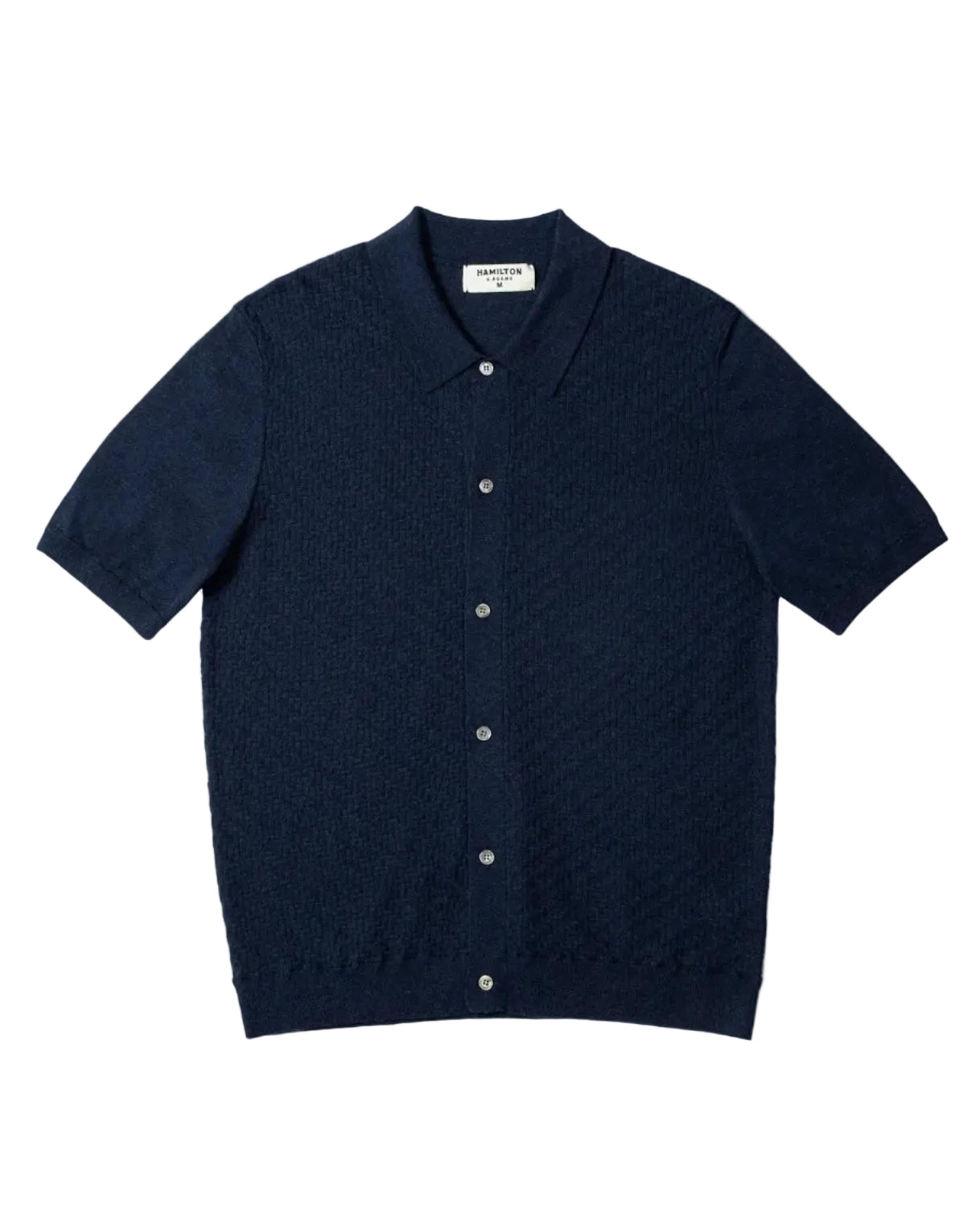 The Mauro Basket Weave Polo - Navy Heather