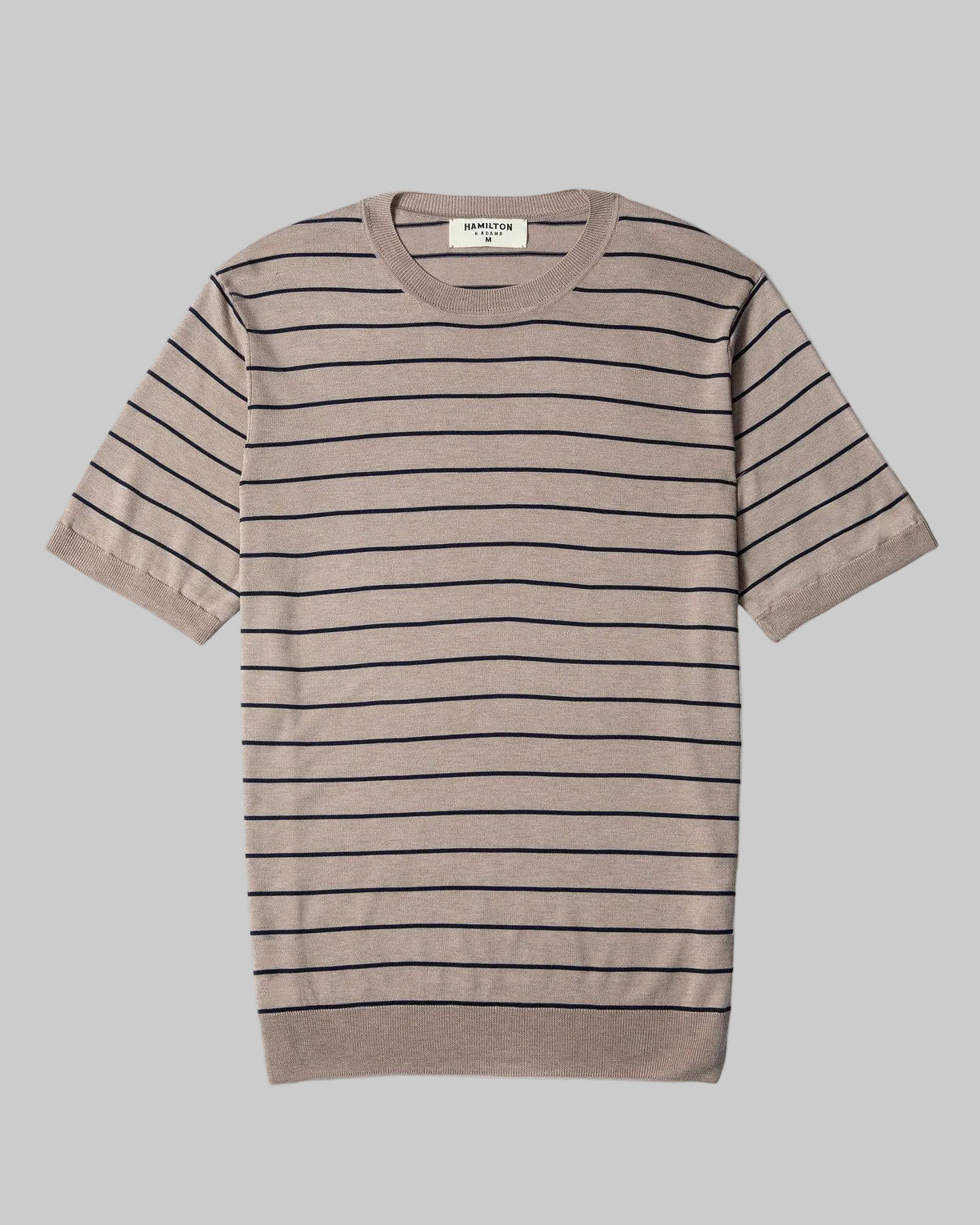 The Harold Striped Crew Neck Tee - Tawny/Black Stripe