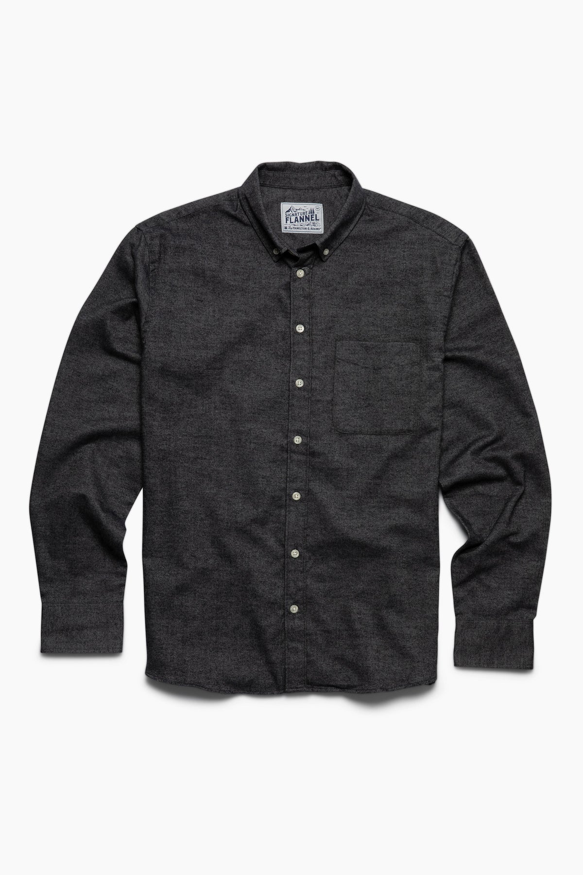 The Saint James Flannel Shirt - Charcoal Herringbone