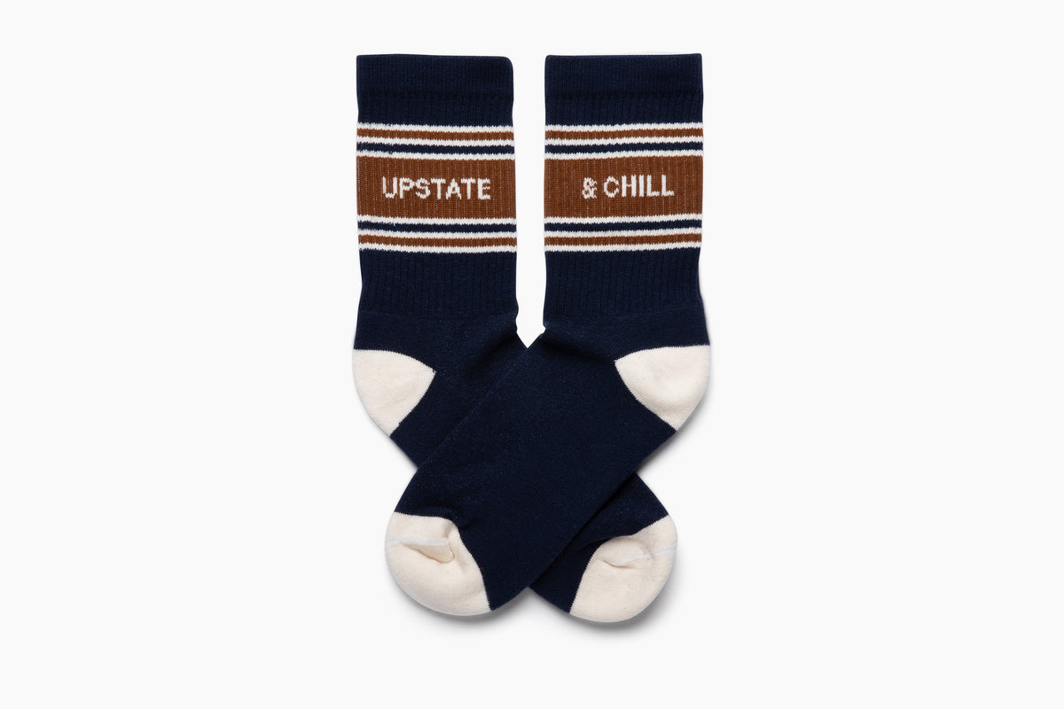 Upstate & Chill® Sock - Navy / Natural / Gingerbread