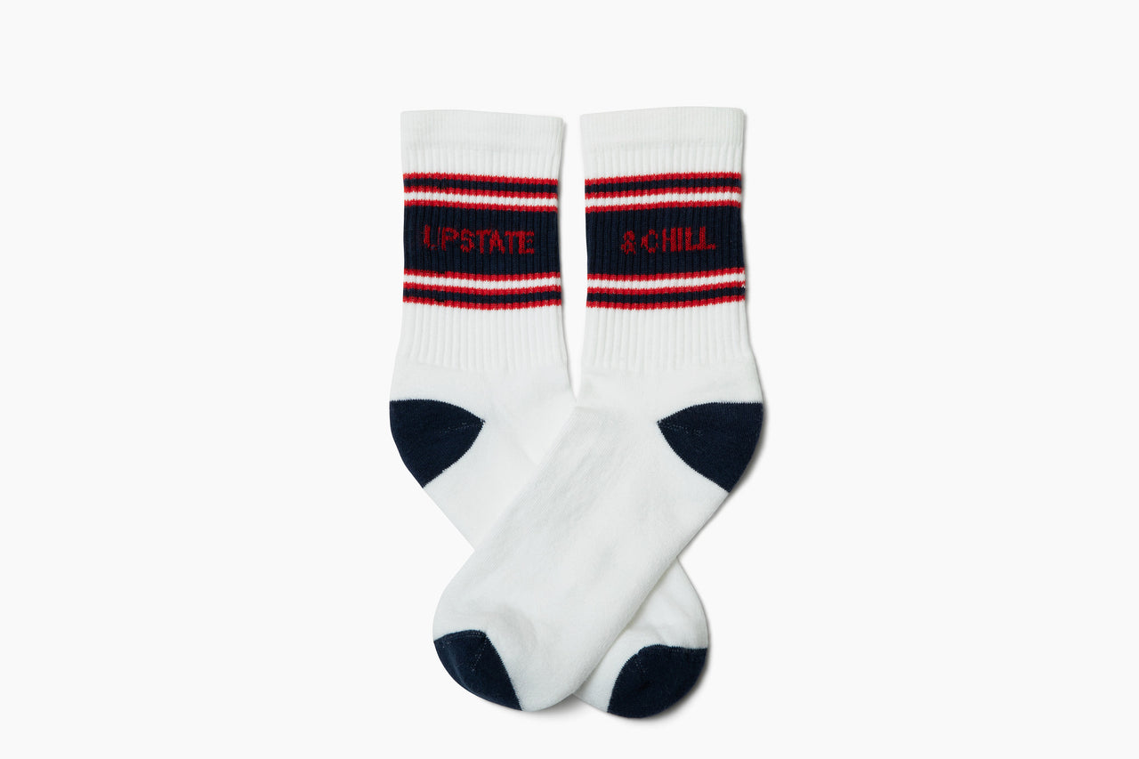 Upstate & Chill® Sock - White/Blue/Red