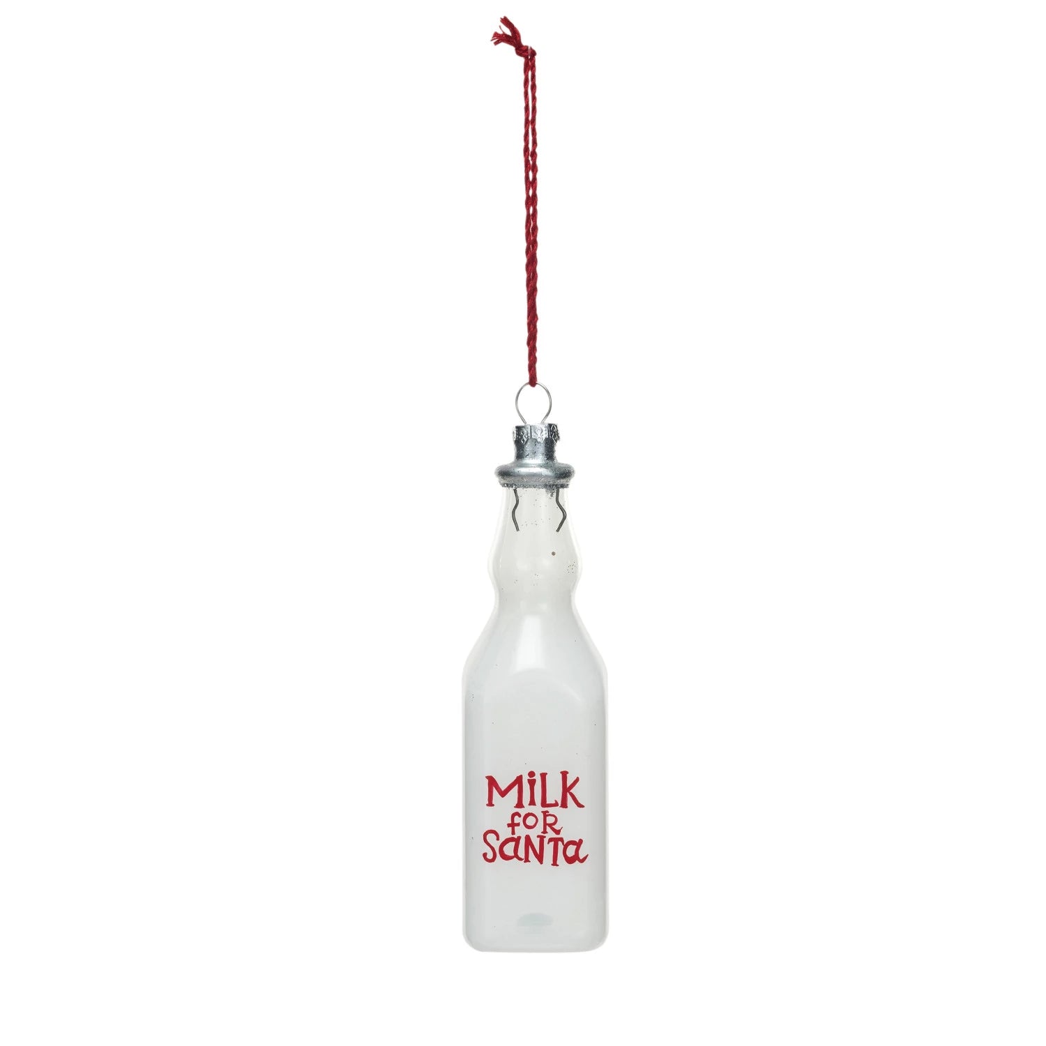 "Milk for Santa" Glass Ornament