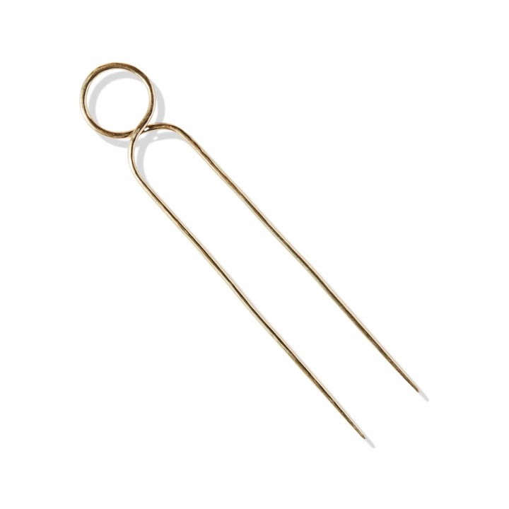 Sutton Circle Hair Stick Brass